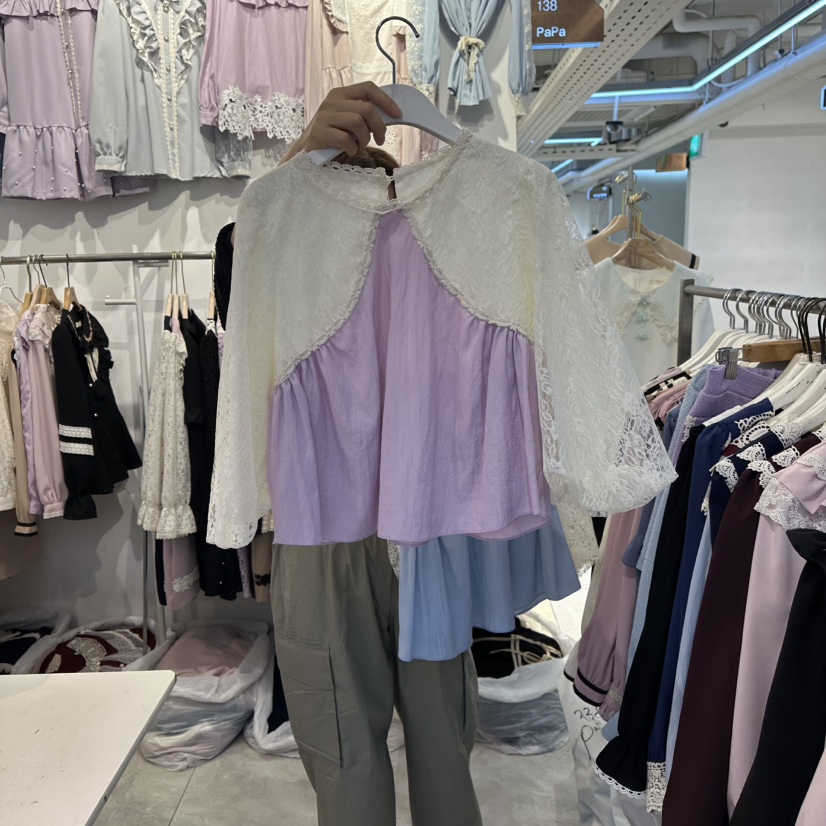 PAPA東大門㊣直郵女裝新品推薦時尚職業熱賣真品襯衫蕾絲衫PAPA襯衫/蕾絲衫圖色2