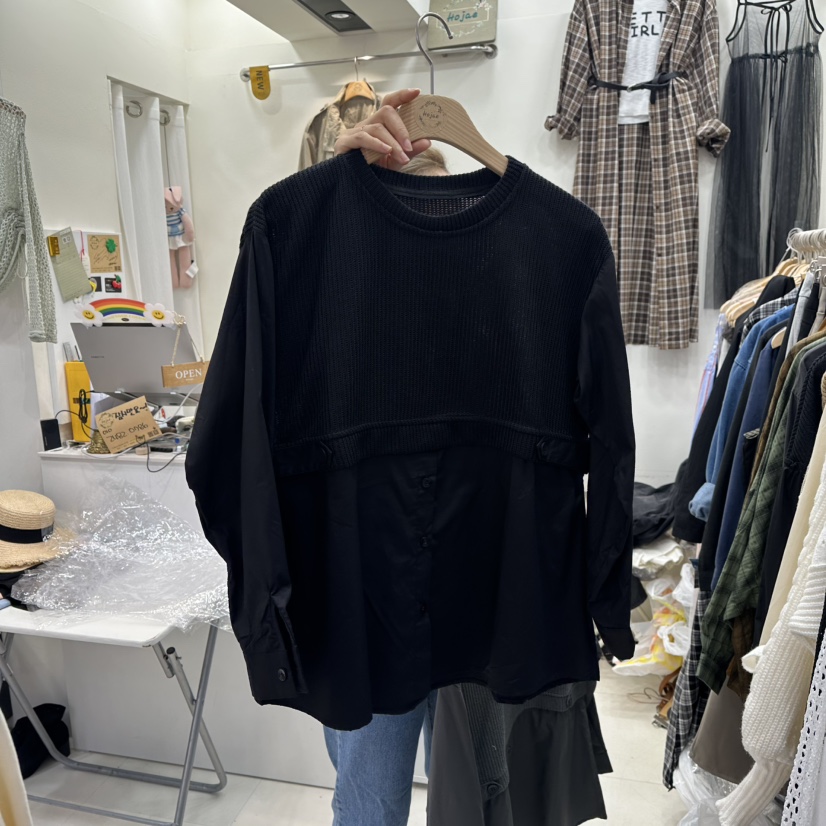 HOJAE東大門㊣實拍女裝新款真品熱賣職業推薦襯衫蕾絲衫圓領MID-LEVEL JUMP襯衫/蕾絲衫圖色4