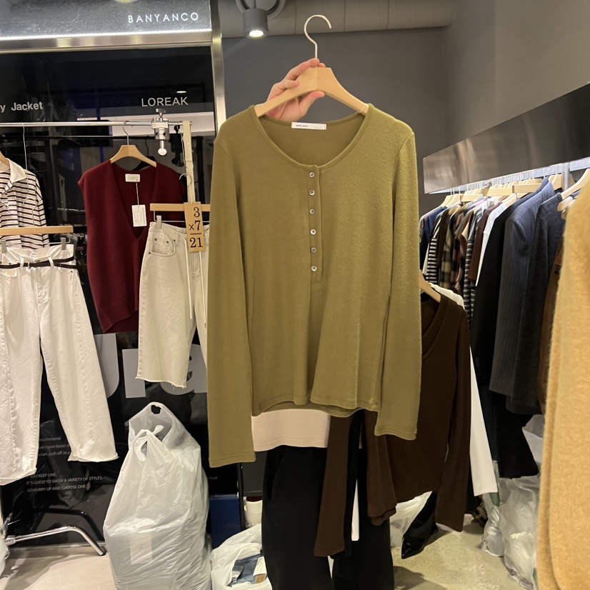 BANY ANCO東大門㊣代購女裝新品時尚真品職業休閑熱賣長袖T恤BANY ANCO長袖T恤圖色2