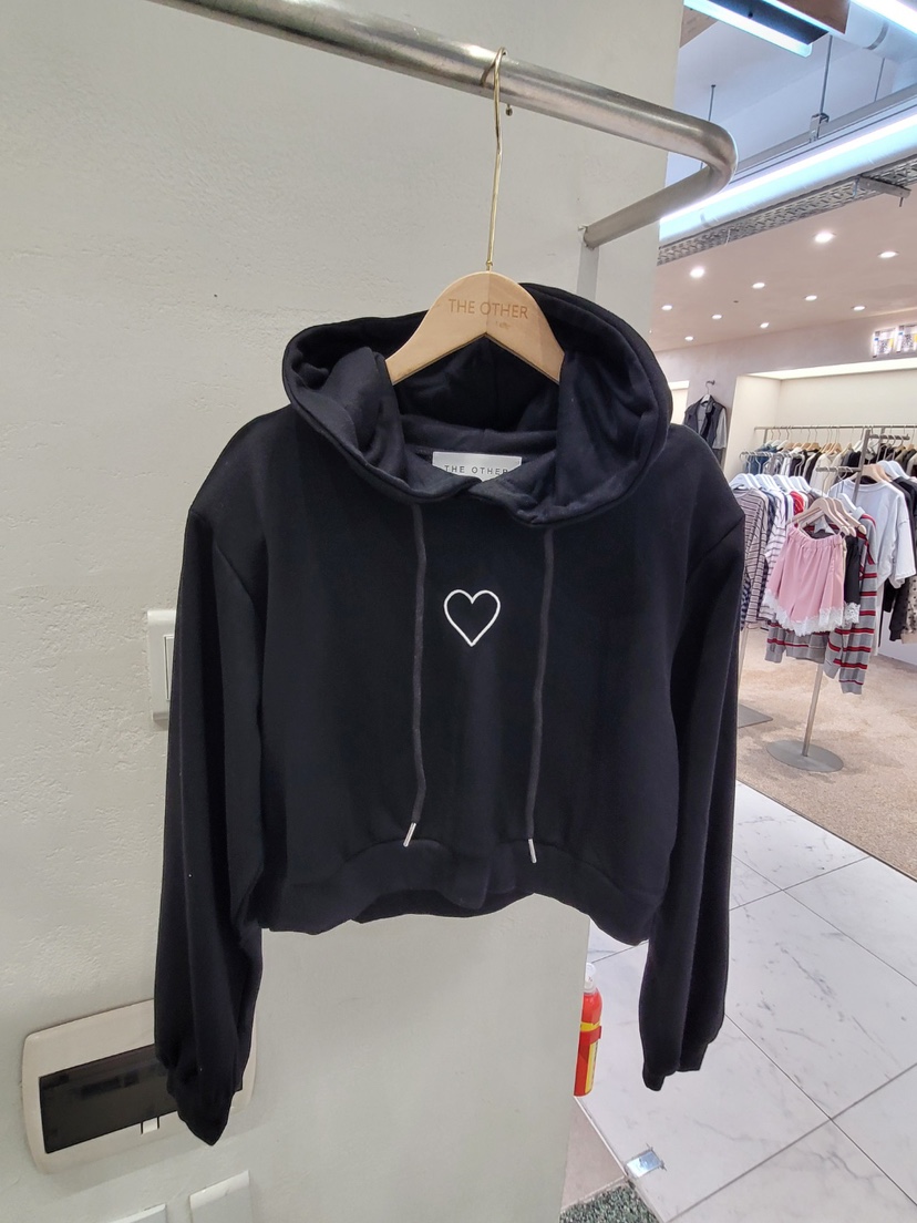 THE OTHER東大門㊣實拍女裝新款真品推薦衛衣連帽衫刺繡短款THE OTHER衛衣圖色2