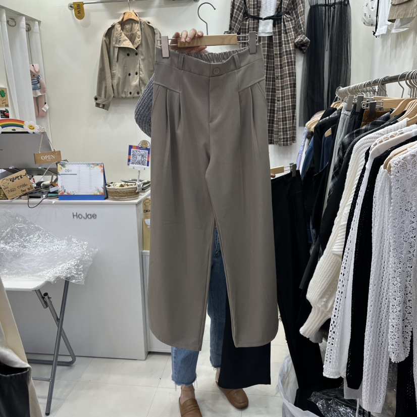 HOJAE東大門㊣直郵女士新品推薦真品休閑25秋冬職業休閑褲口袋MID-LEVEL JUMP休閑褲圖色2