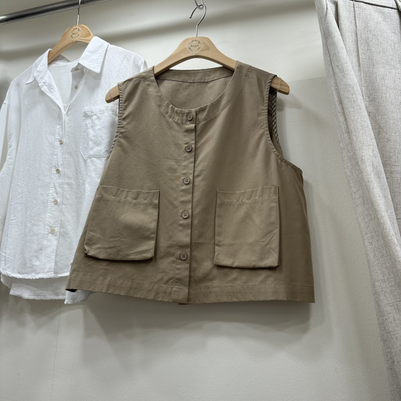HOJAE東大門㊣實拍女士新品熱賣真品休閑25秋冬馬甲不含內搭口袋MID-LEVEL JUMP馬甲圖色1