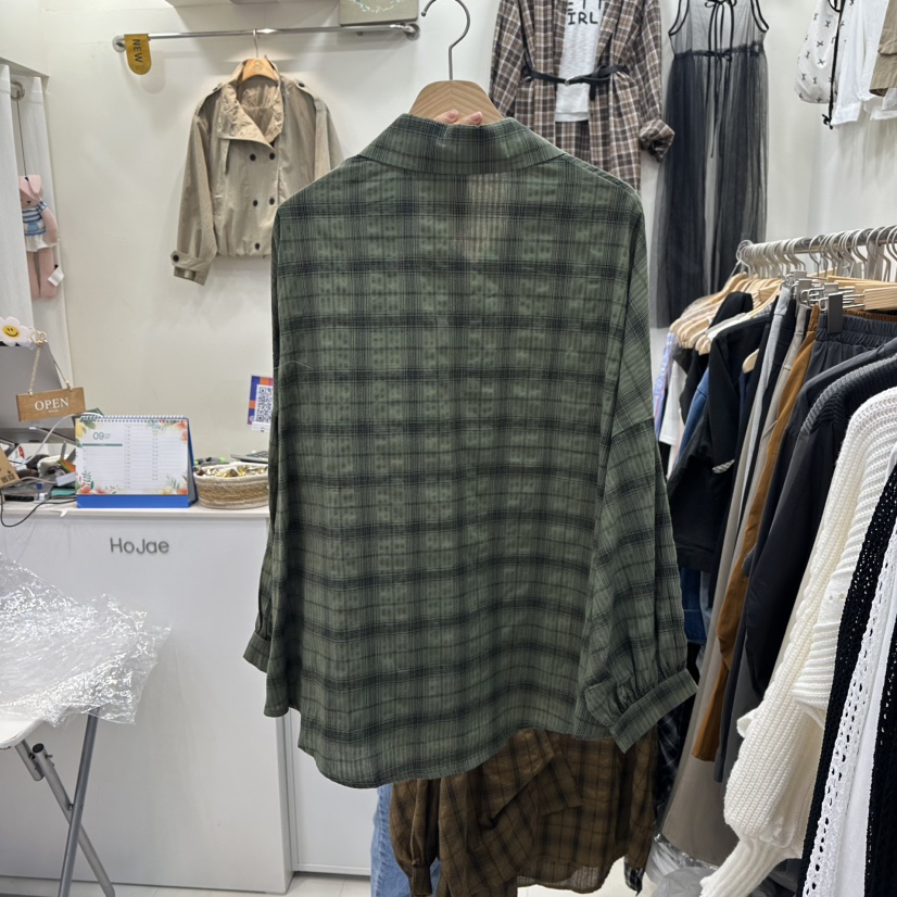 HOJAE東大門㊣實拍女裝新款休閑人氣真品推薦時尚襯衫蕾絲衫MID-LEVEL JUMP襯衫/蕾絲衫