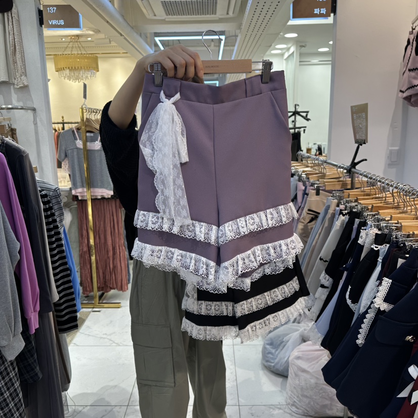 PAPA東大門㊣代購女裝新品休閑25秋冬推薦時尚職業人氣短褲PAPA短褲圖色1