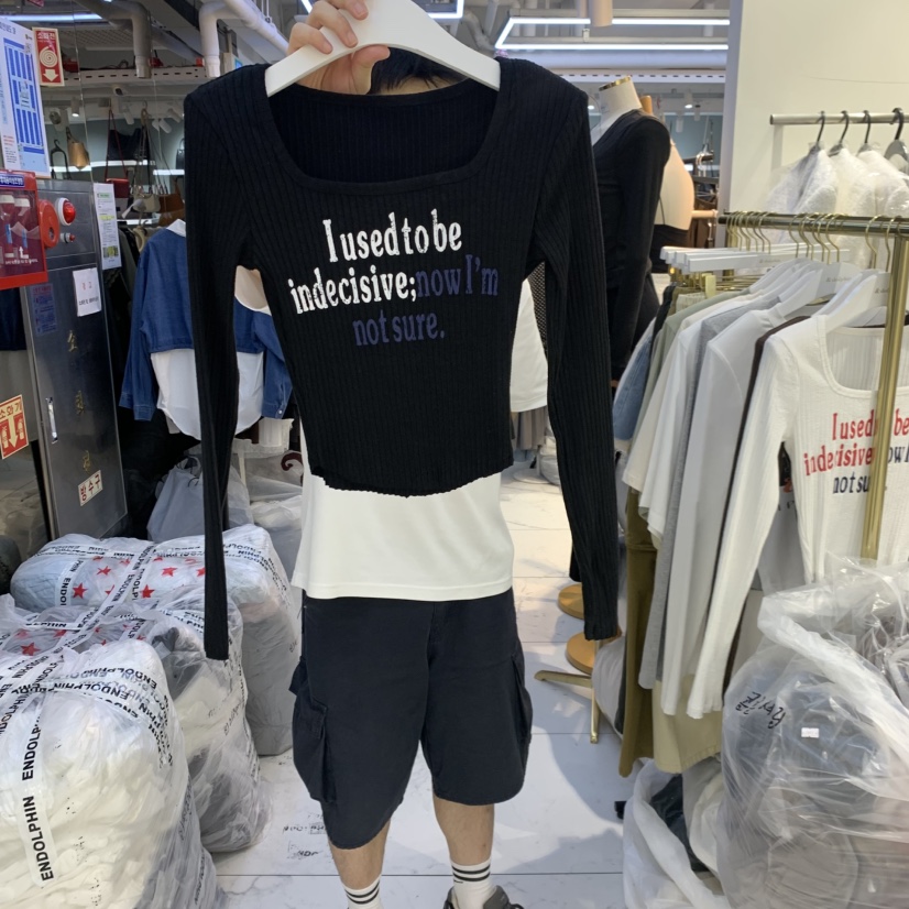 ENDOLPHIN東大門㊣實拍女裝新品時尚真品休閑25秋冬長袖T恤ENDOLPHIN長袖T恤圖色2