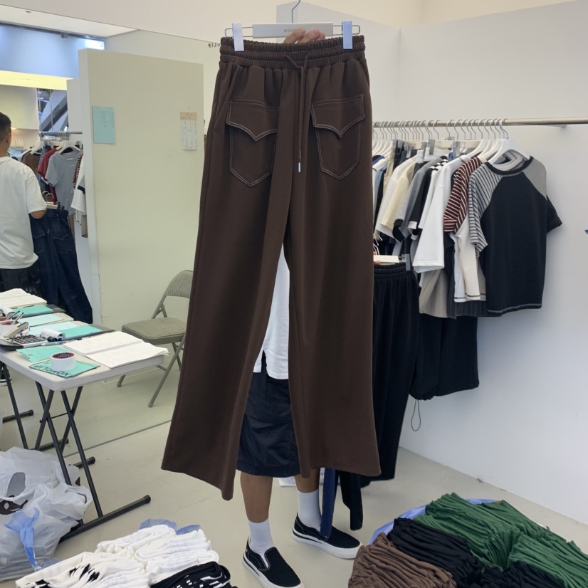 NON CLIP韓國直郵㊣女士新品休閑時尚熱賣人氣真品休閑褲口袋NON CLIP休閑褲圖色1