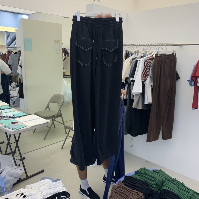 NON CLIP韓國直郵㊣女士新品休閑時尚熱賣人氣真品休閑褲口袋NON CLIP休閑褲圖色2