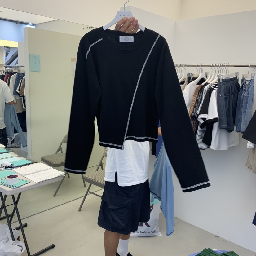 NON CLIP東大門㊣代購女士新款人氣25秋冬真品職業長袖T恤NON CLIP長袖T恤圖色3