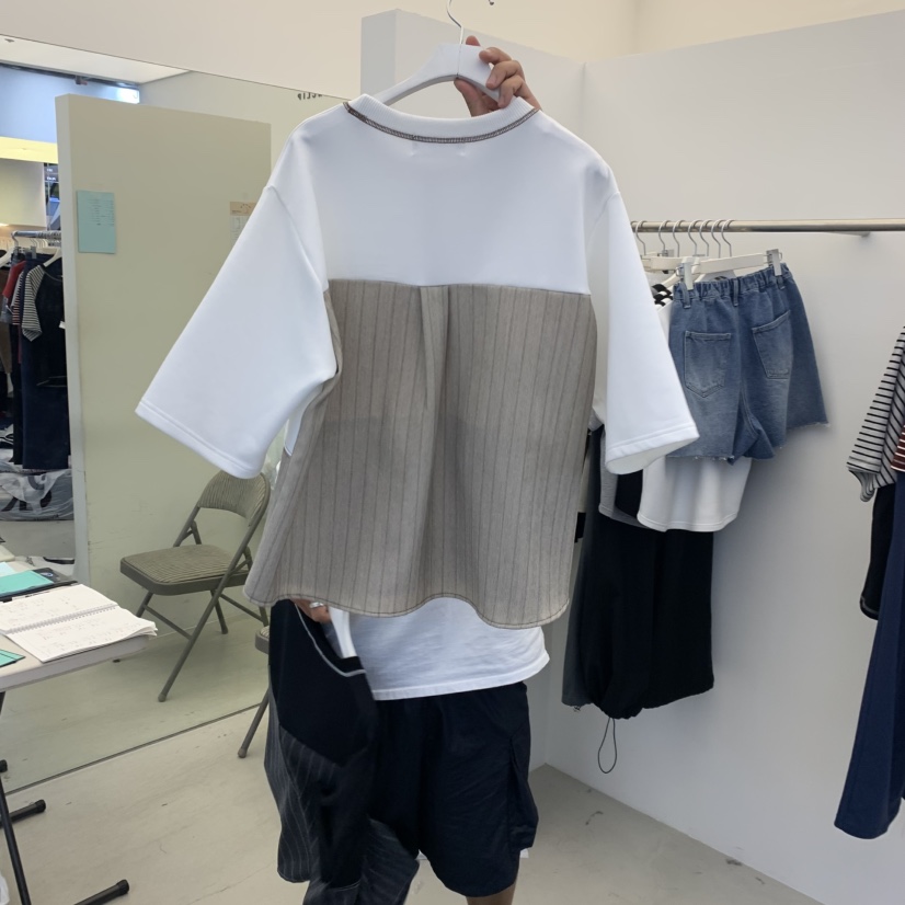 NON CLIP東大門㊣代購女士新品職業推薦人氣休閑T恤單排扣NON CLIPT恤