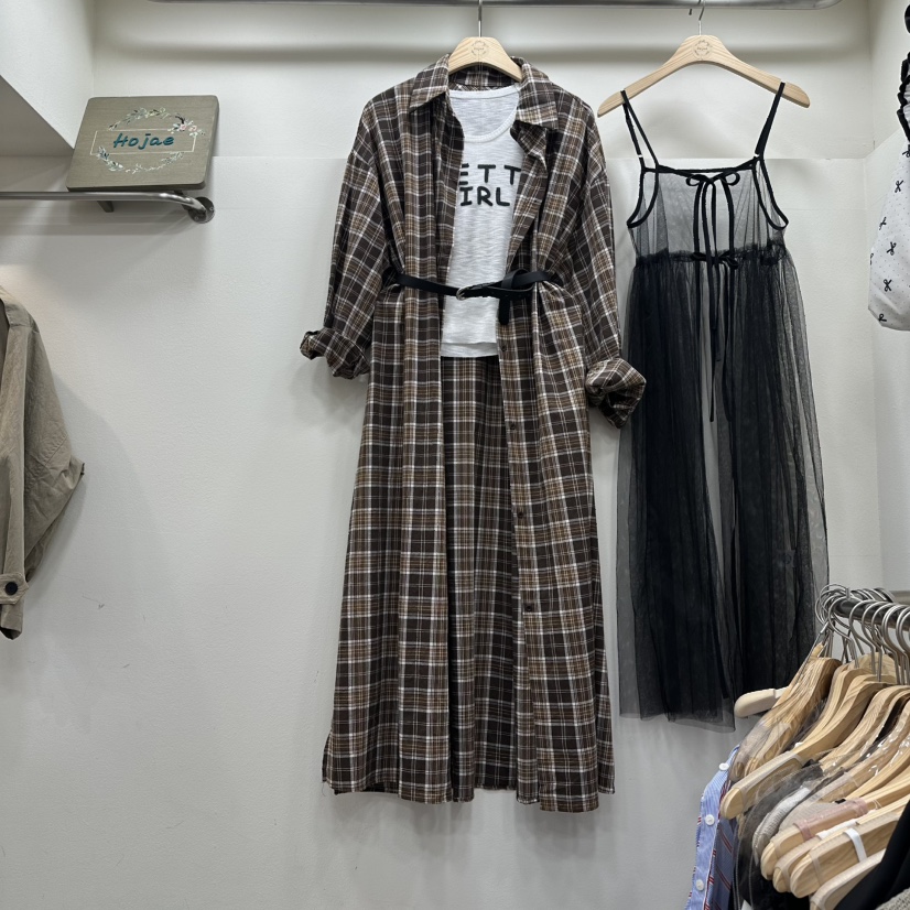 HOJAE東大門㊣直郵女裝新品熱賣25秋冬連衣裙不含腰帶不含內搭MID-LEVEL JUMP連衣裙圖色1