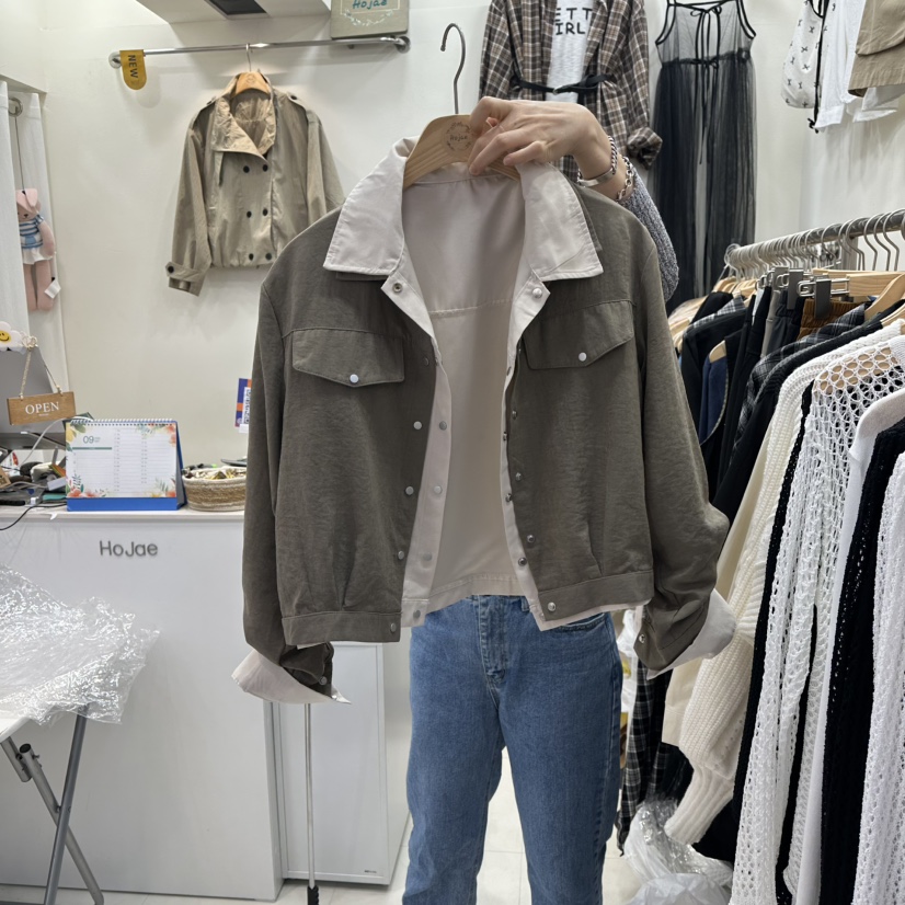 HOJAE東大門㊣直郵女裝新款25秋冬真品時尚休閑人氣襯衫蕾絲衫MID-LEVEL JUMP襯衫/蕾絲衫圖色3