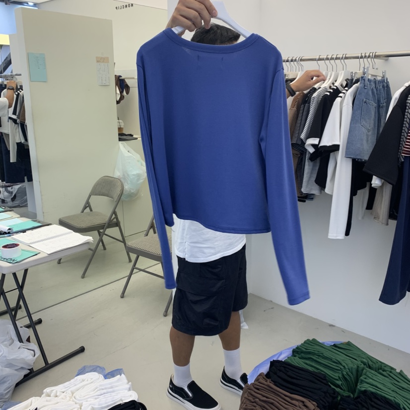 NON CLIP韓國代購㊣女裝新品推薦25秋冬休閑真品時尚長袖T恤NON CLIP長袖T恤