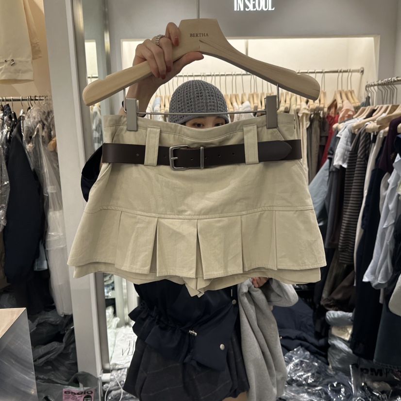 BERTHA東大門㊣直郵女士新品職業熱賣時尚休閑短褲不含腰帶BERTHA短褲圖色1