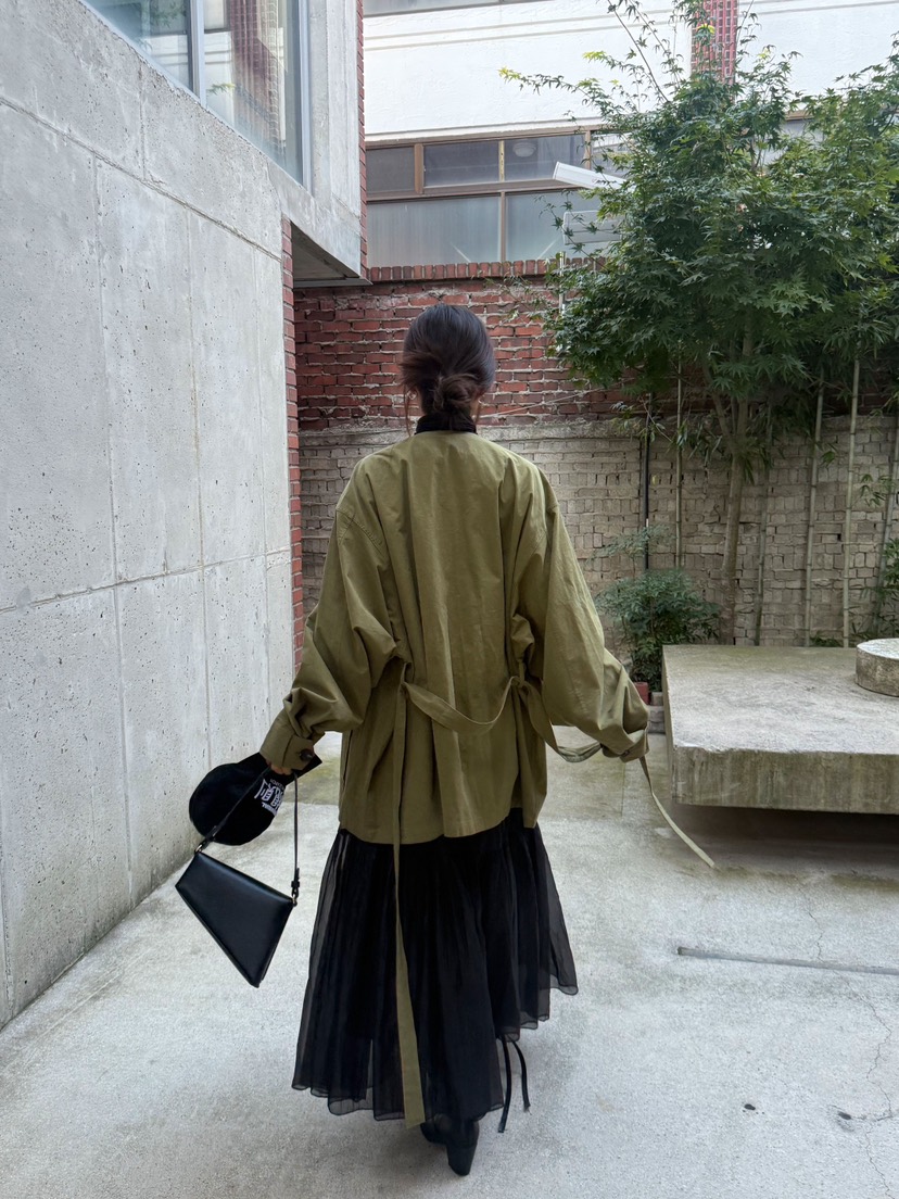 DRAWING東大門㊣直郵女裝新品人氣時尚25秋冬真品夾克含腰帶DRAWING夾克