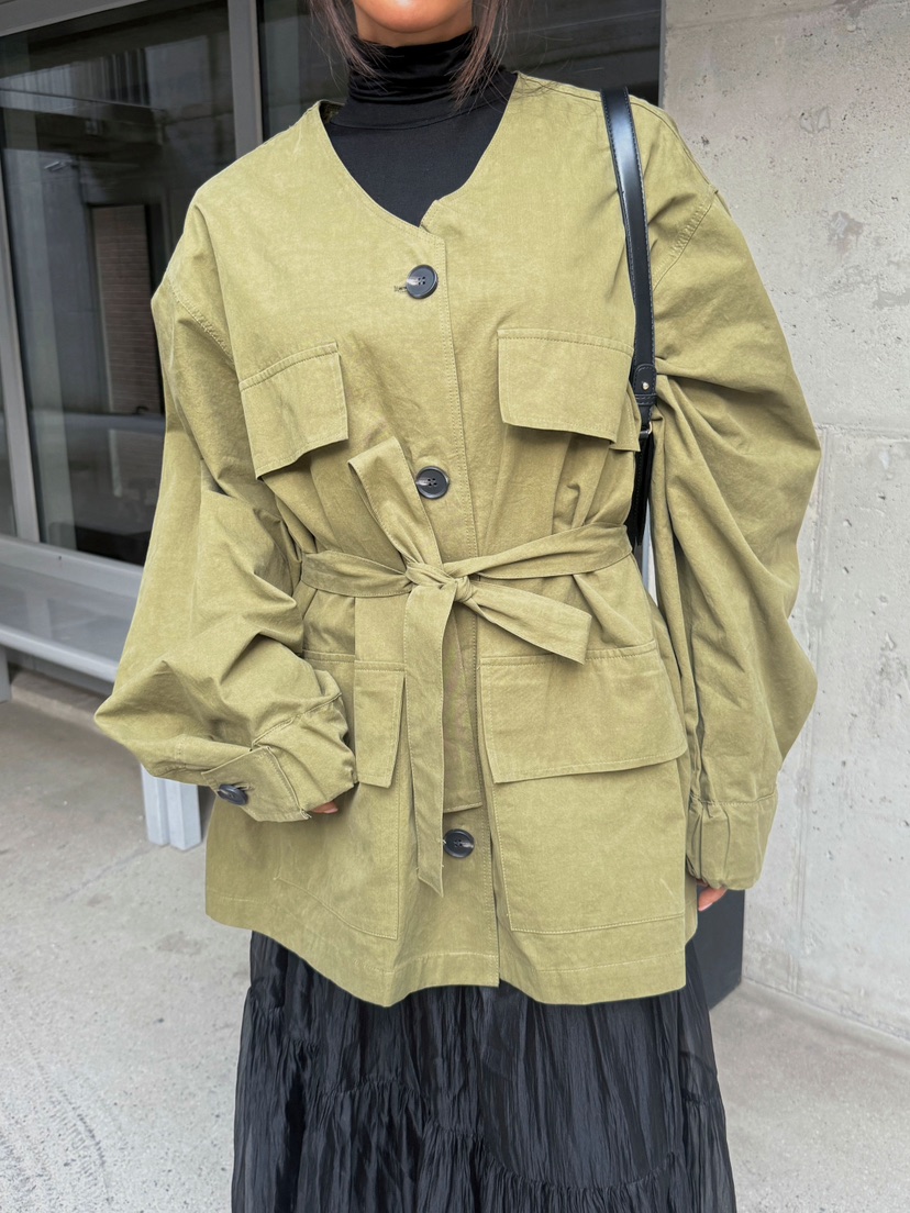 DRAWING東大門㊣直郵女裝新品人氣時尚25秋冬真品夾克含腰帶DRAWING夾克