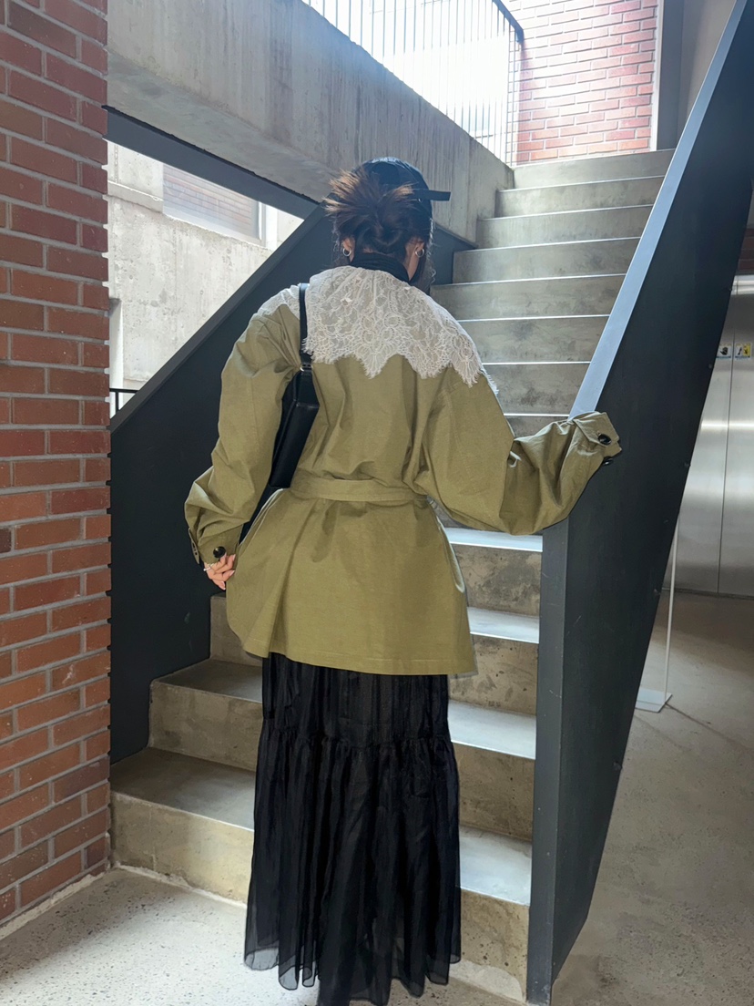 DRAWING東大門㊣直郵女裝新品人氣時尚25秋冬真品夾克含腰帶DRAWING夾克