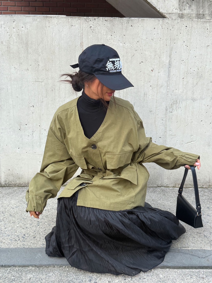 DRAWING東大門㊣直郵女裝新品人氣時尚25秋冬真品夾克含腰帶DRAWING夾克