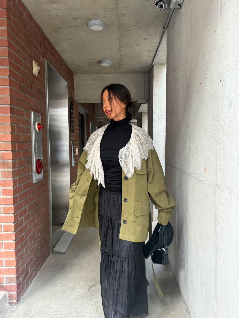 DRAWING東大門㊣直郵女裝新品人氣時尚25秋冬真品夾克含腰帶DRAWING夾克