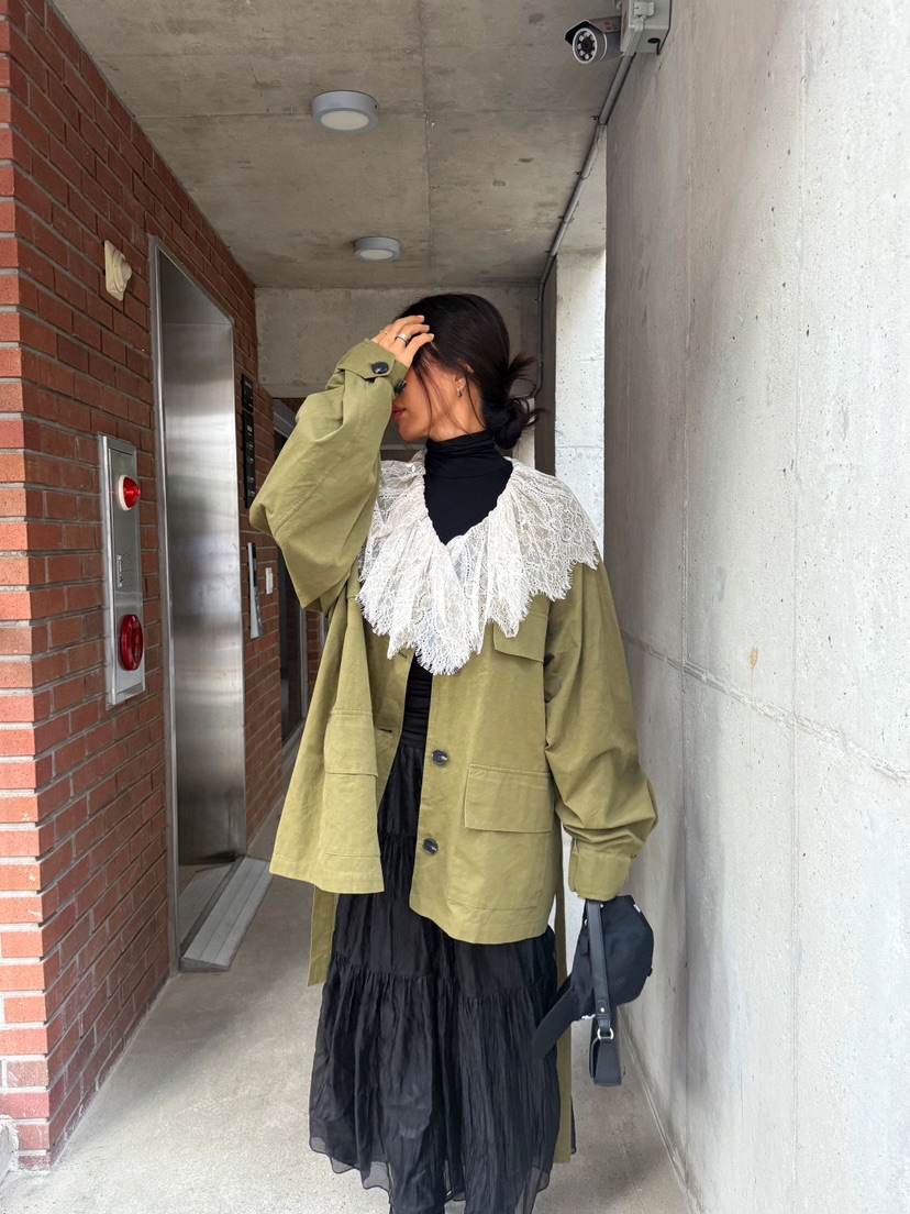 DRAWING東大門㊣直郵女裝新品人氣時尚25秋冬真品夾克含腰帶DRAWING夾克