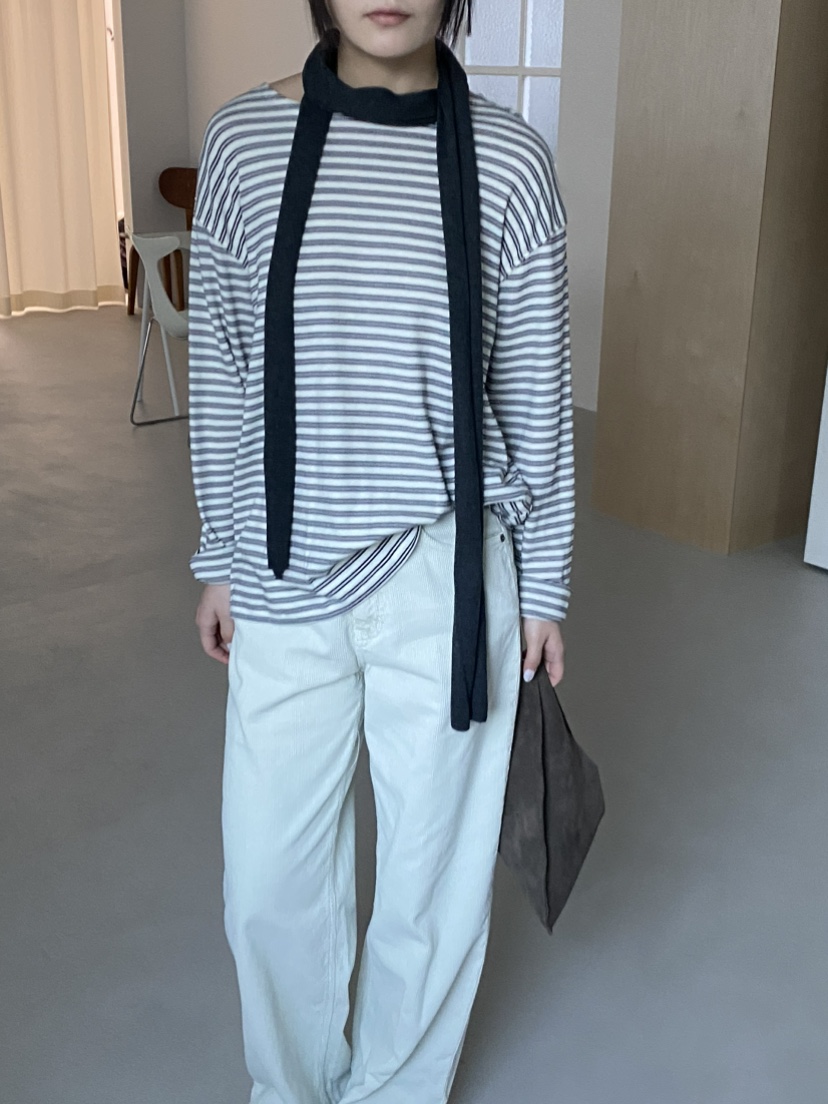 JEONG GAM STUDIOS東大門㊣直郵女裝新款人氣長袖T恤船領棉布JEONG GAM長袖T恤