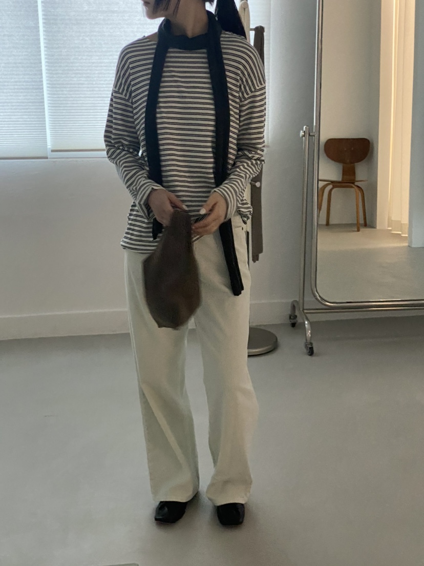 JEONG GAM STUDIOS東大門㊣直郵女裝新款人氣長袖T恤船領棉布JEONG GAM長袖T恤