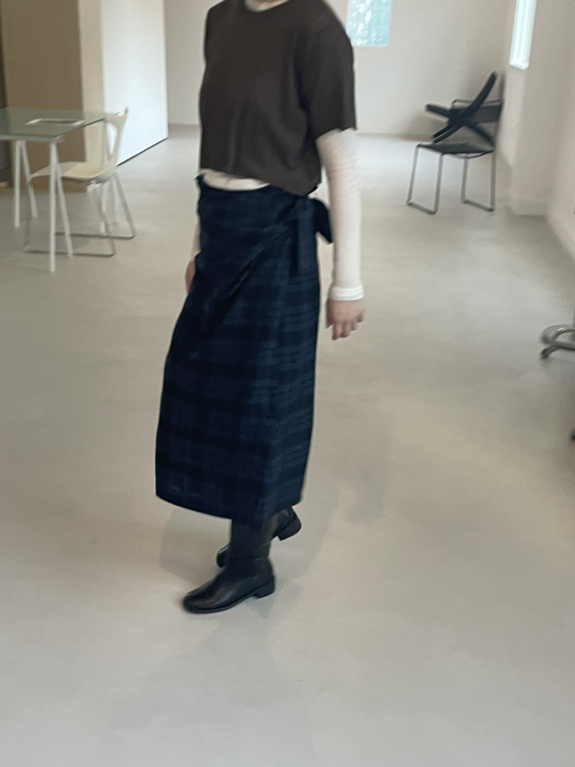 JEONG GAM STUDIOS東大門㊣直郵女士新款時尚長裙裹身裙格紋JEONG GAM長裙