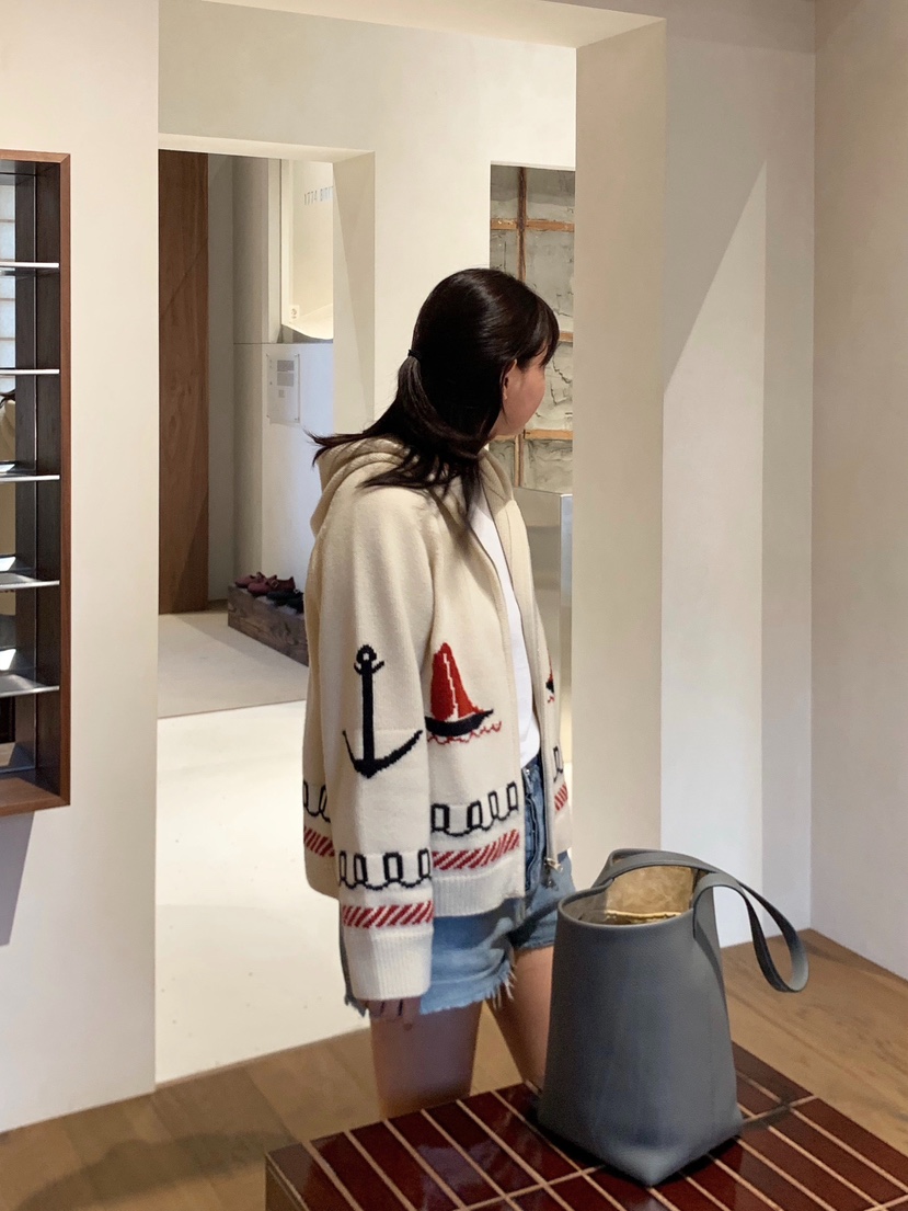 COURGETTE東大門㊣實拍女裝新品25秋冬真品時尚針織衫拉鏈兜帽COURGETTE針織衫
