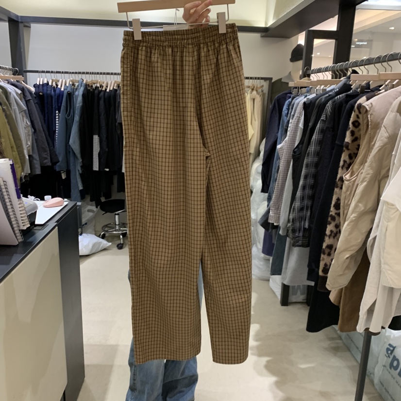 SELF SERVICE東大門㊣實拍女裝新品推薦25秋冬職業休閑褲格紋SELF SERVICE休閑褲