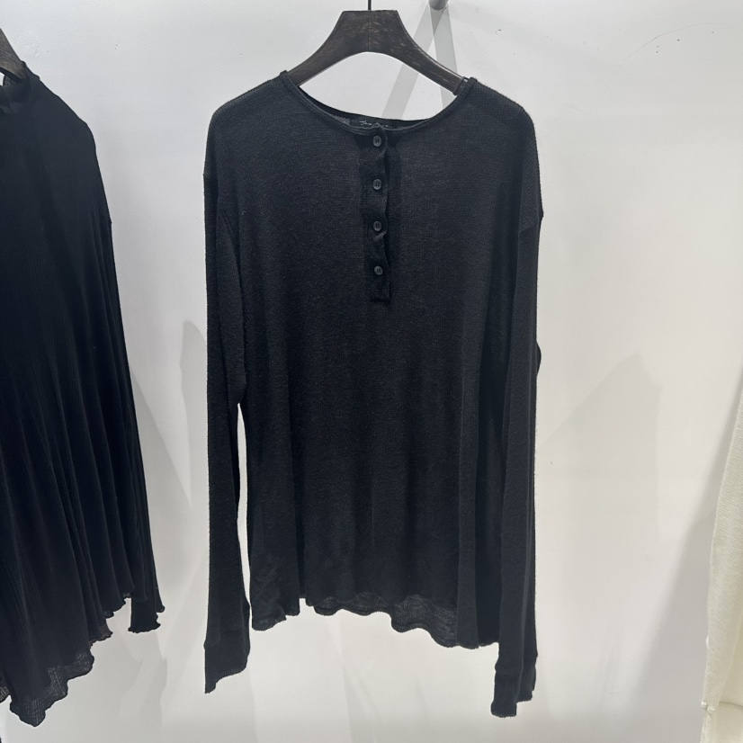 JANE BIRKIN韓國代購㊣女裝新品熱賣人氣長袖T恤華夫格紐扣JANE BIRKIN設計師品牌長袖T恤圖色2