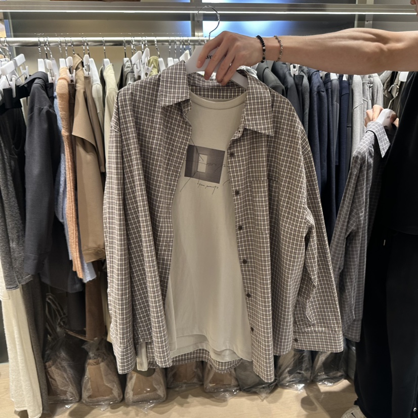 FAVOR-P韓國直郵㊣女士新品真品職業休閑25秋冬襯衫蕾絲衫格紋FAVOR-P襯衫/蕾絲衫圖色3米色