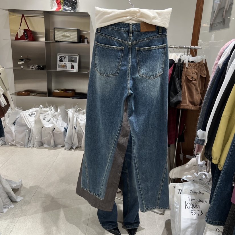 TEMPTING東大門㊣代購女裝新品真品25秋冬休閑推薦時尚牛仔褲TEMPTING牛仔褲