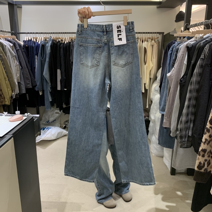SELF SERVICE東大門㊣代購女裝新款時尚人氣休閑職業牛仔褲SELF SERVICE牛仔褲