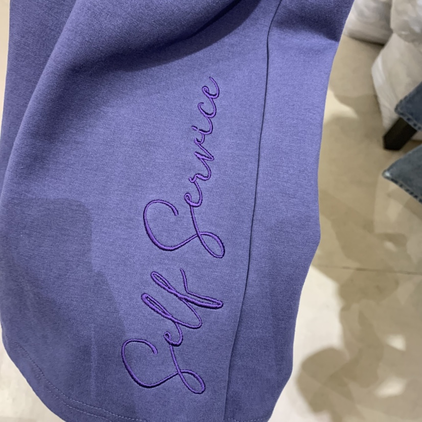 SELF SERVICE韓國代購㊣女裝新款熱賣職業時尚休閑褲刺繡棉質SELF SERVICE休閑褲