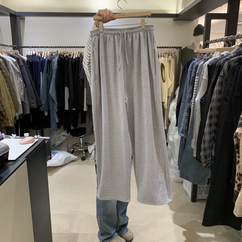 SELF SERVICE韓國代購㊣女裝新款熱賣職業時尚休閑褲刺繡棉質SELF SERVICE休閑褲圖色2