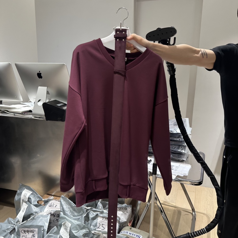 FAVOR-P東大門㊣實拍女裝新品熱賣休閑人氣25秋冬衛衣含腰帶FAVOR-P衛衣圖色3