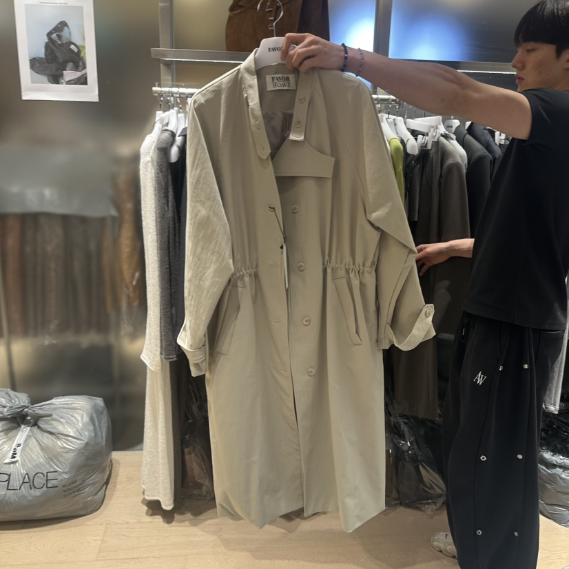FAVOR-P東大門㊣代購女士新品時尚推薦休閑職業人氣長款風衣FAVOR-P長款風衣圖色1