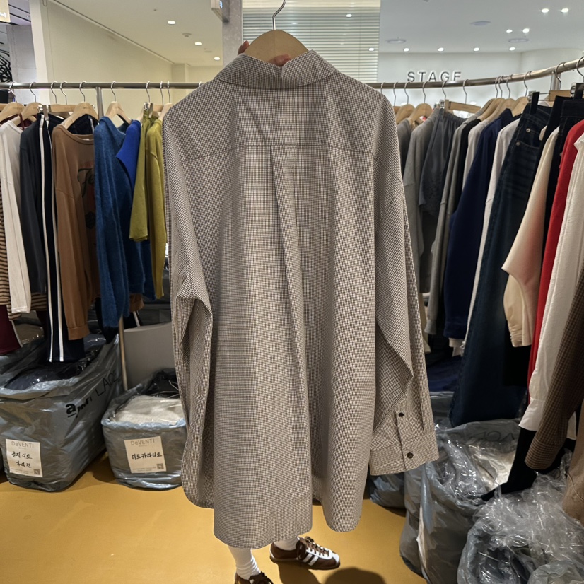 DE VENTI韓國代購㊣女裝新品職業熱賣休閑時尚襯衫蕾絲衫格紋DE VENTI襯衫/蕾絲衫