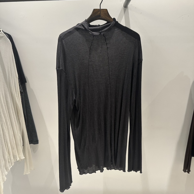 JANE BIRKIN東大門㊣代購女士新款人氣推薦25秋冬休閑長袖T恤JANE BIRKIN設計師品牌長袖T恤圖色3墨色