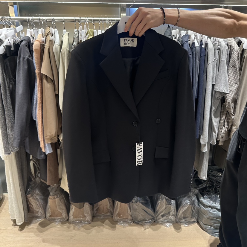 FAVOR-P東大門㊣實拍女裝新款25秋冬推薦時尚真品休閑夾克棉FAVOR-P夾克圖色2黑色