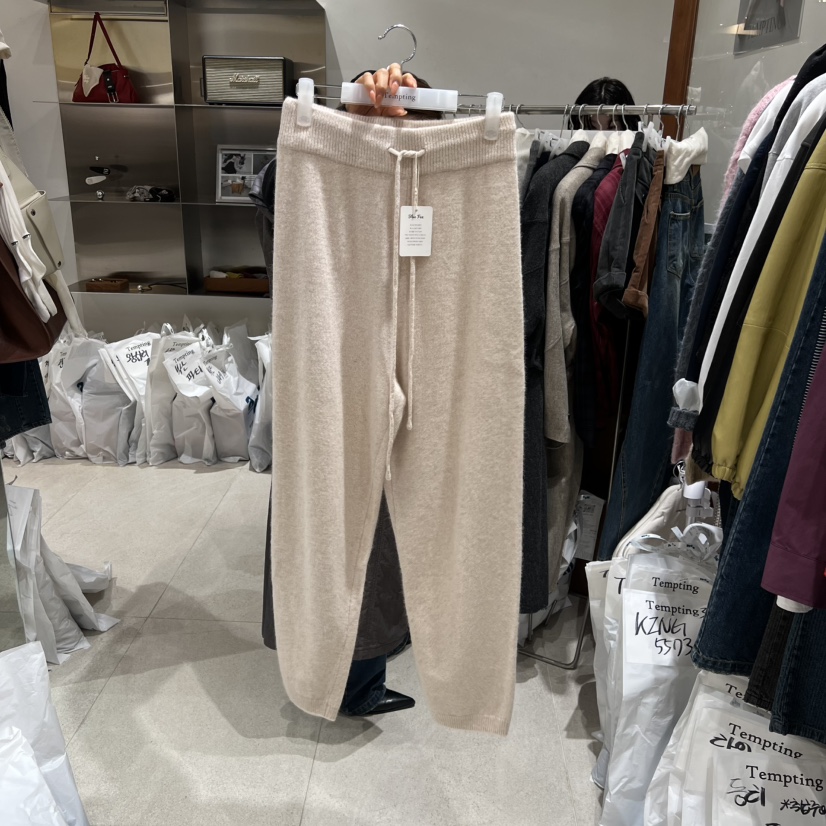 TEMPTING韓國直郵㊣女士新品職業時尚推薦休閑褲針織褲狐貍TEMPTING休閑褲圖色3