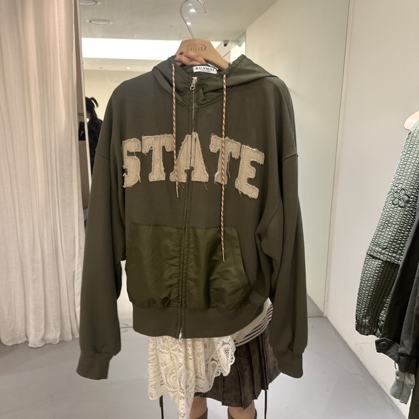 VAULT東大門㊣代購女裝新品推薦25秋冬休閑熱賣真品夾克兜帽VAULT夾克圖色1