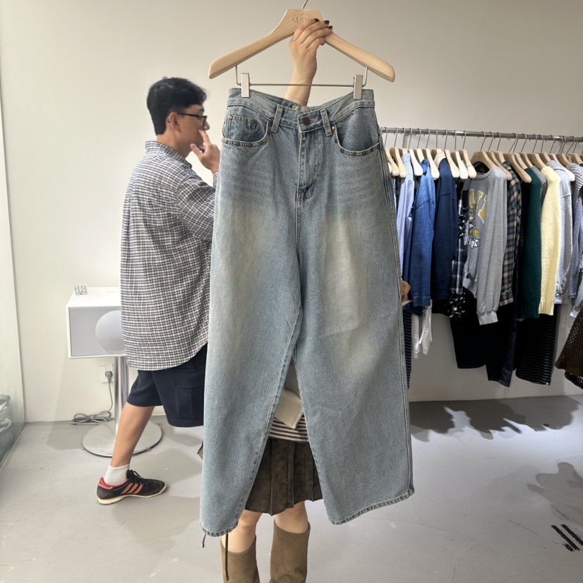 VAULT韓國直郵㊣女裝新款時尚人氣推薦休閑真品25秋冬牛仔褲口袋VAULT牛仔褲圖色1