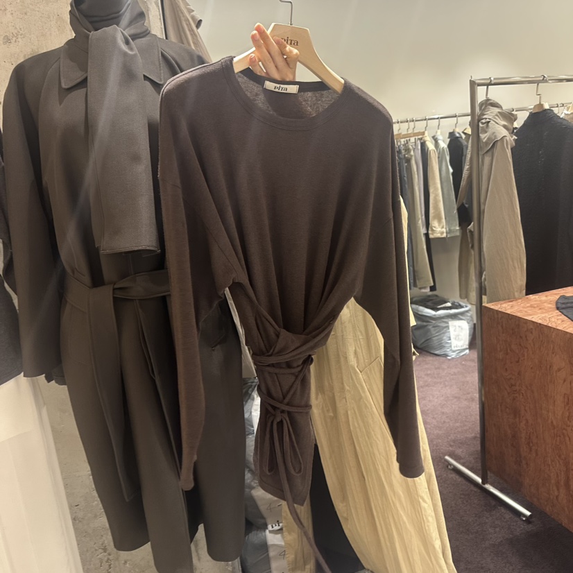 PITA韓國代購㊣女士新品休閑熱賣25秋冬長袖T恤假兩件天絲羊毛THE VERLIN/piTa長袖T恤圖色2