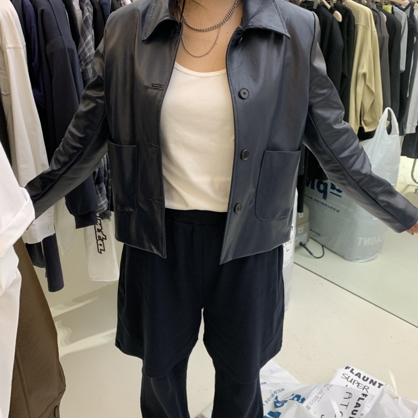 FLAUNT東大門㊣實拍女士新品時尚休閑真品25秋冬熱賣夾克短款FLAUNT夾克圖色1