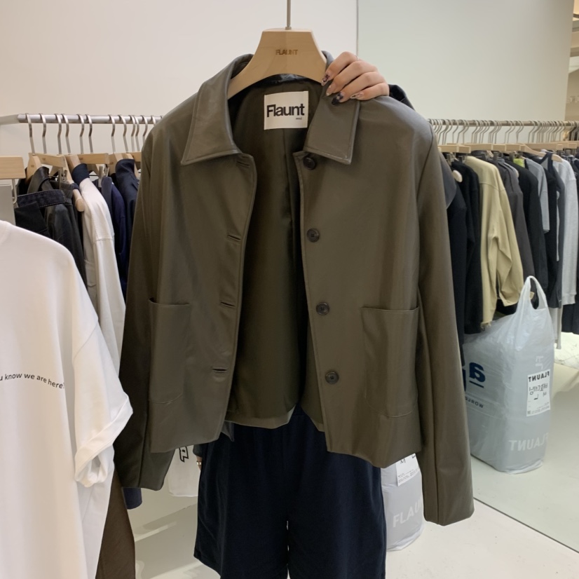 FLAUNT東大門㊣實拍女士新品時尚休閑真品25秋冬熱賣夾克短款FLAUNT夾克圖色2