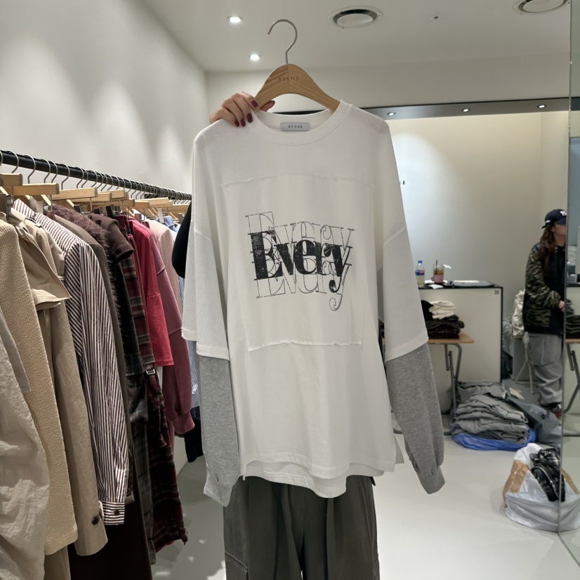BEENS韓國直郵㊣女裝新品時尚職業推薦人氣休閑長袖T恤假兩件BEENS長袖T恤圖色1