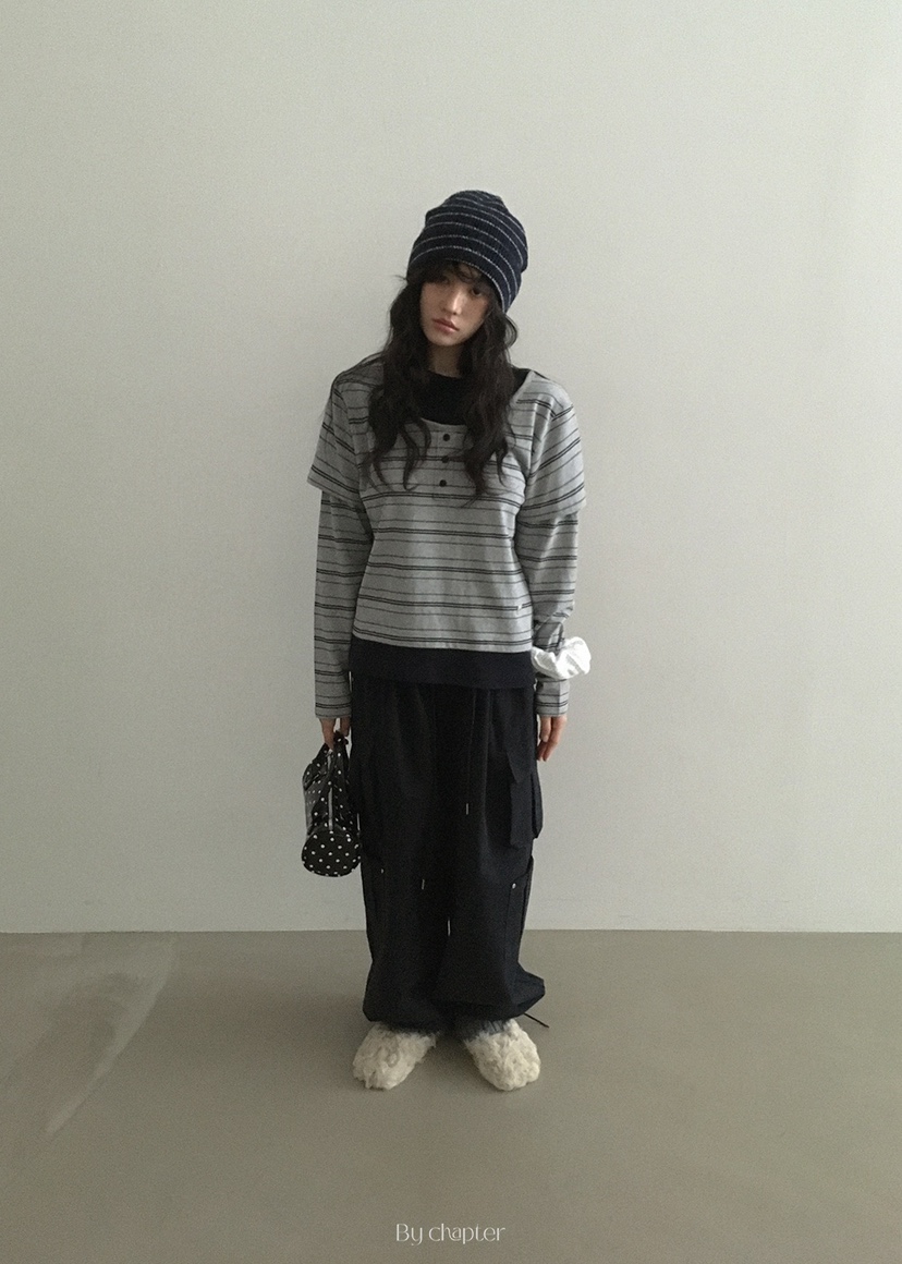BY CHAPTER東大門㊣實拍女士新品時尚真品職業長袖T恤假兩件BY Chapter長袖T恤