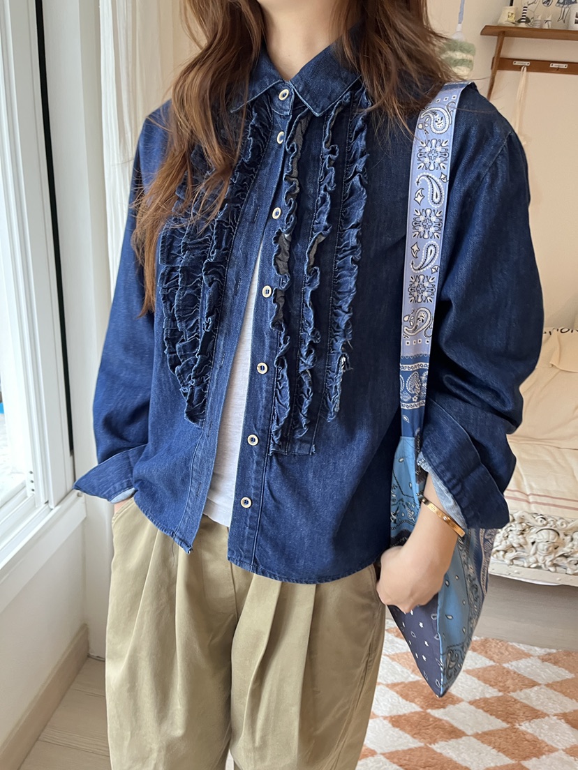 AT NOTE東大門㊣代購女士新品熱賣休閑25秋冬襯衫蕾絲衫荷葉邊AT NOTE襯衫/蕾絲衫