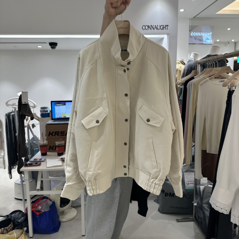 DAILYJUD韓國直郵㊣女士新款人氣時尚職業休閑真品夾克高領DAILY JUD夾克