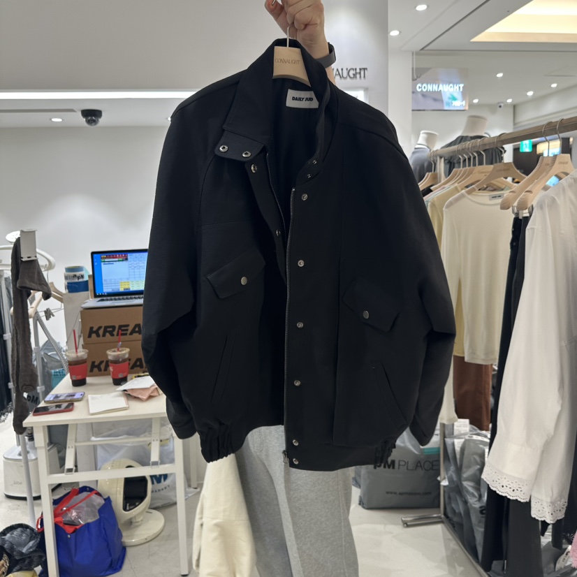 DAILYJUD韓國直郵㊣女士新款人氣時尚職業休閑真品夾克高領DAILY JUD夾克圖色2